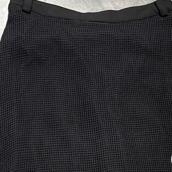 Patrizia Luca Milano Women's Black Mesh A-Line Midi Skirt Size L - Picture 4 of 14